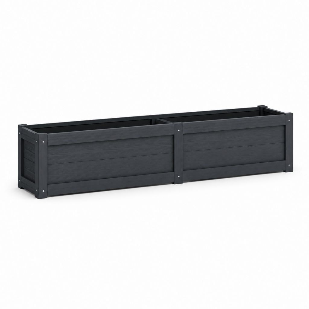 Ferme rectangulaire en WPC et acier noir, 150 × 50 × 50 cm