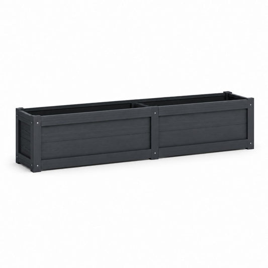 Ferme rectangulaire en WPC et acier noir, 150 × 50 × 50 cm
