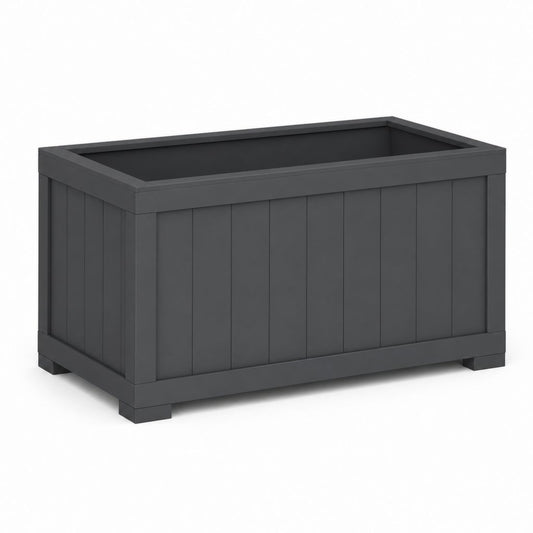 Fleur rectangulaire en polypropylène anthracite 80 × 40 × 50 cm