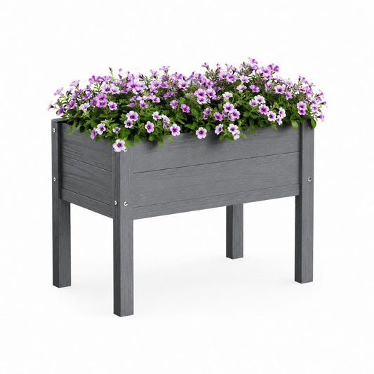 Ferme rectangulaire en bois-plastique gris composite, 100 × 50 × 54 cm